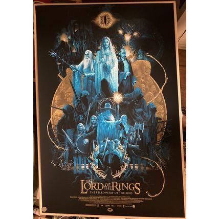 2018 LORD OF THE RINGS THE FELLOWSHIP SILK SCREEN MOVIE POSTER #/325 MONDO KELLY