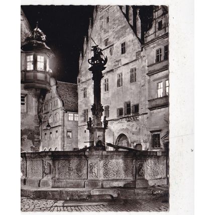 Rothenburg St Georgsbrunnen Germany Real Photo Postcard posted 1964 VGC