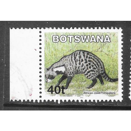 BOTSWANA 2002 MAMMALS ANIMALS USED 40T AFRICAN CIVET SELVEDGE COPY