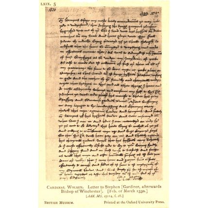 Cardinal Wolsey Bishop Of Winchester 1530 Medieval Letter Antique Postcard
