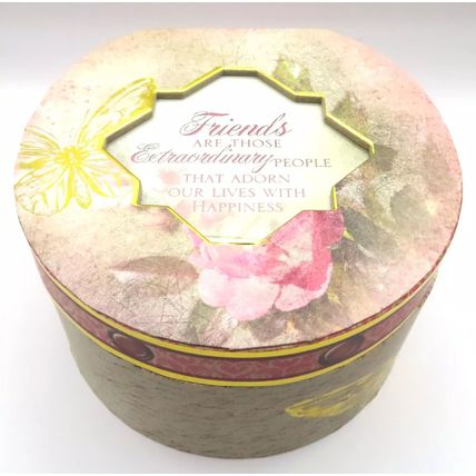 Friends Jewellery Box Sentimental Verse Carte Postal Pink 9 CM Gift Home Decor