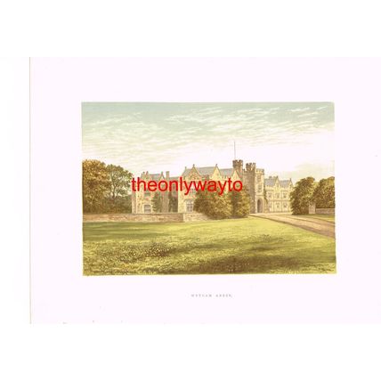 WYTHAM ABBEY, Nr OXFORD, OXON, (EARL OF ABINGDON), Book Illustration, c1880