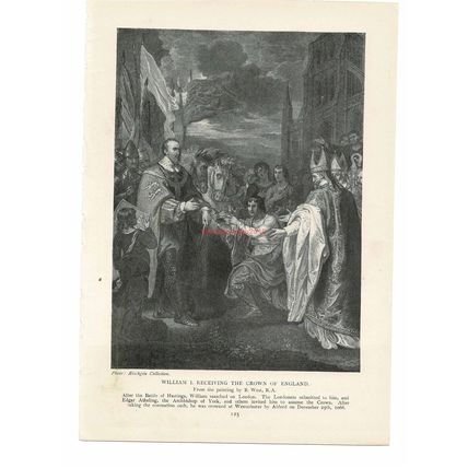William I, Receives Crown of England, B West, Book Illustration (Print), c1920