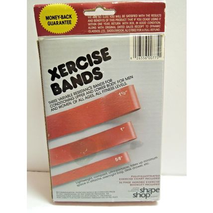 Vintage XERCISE Resistance Exercise Band Aerobic Workout Bands 1986 NOS