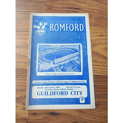 1961/62 Romford vs Guildford City - Southern League ** FREE P&P **
