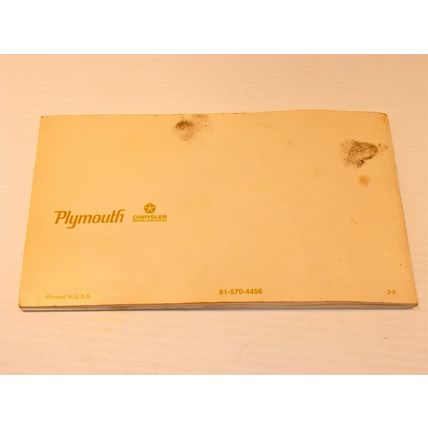 1974 Plymouth Satellite Operators Owners Manual