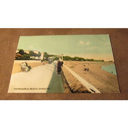 Early ETW Dennis Postcard -The Promenade & Beach, Exmouth - Devon