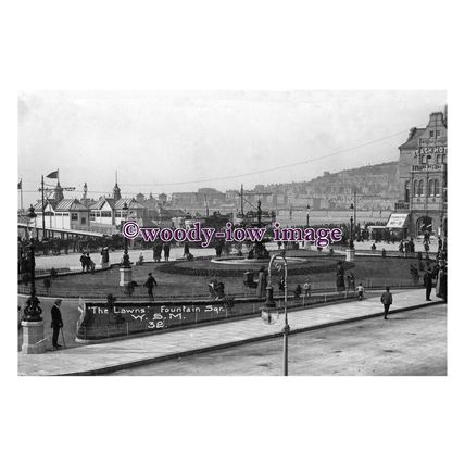 pu1340 - Pier , Lawns & Fountain at Weston-Super-Mare , Somerset - print