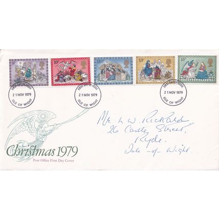 ROYAL MAIL First Day Cover NOVEMBER 1979 CHRISTMAS Postmark: ISLE OF WIGHT