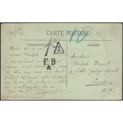 Les Passerelles Rue Saint-Charles, Inondations de Paris, 1910 - Lévy CPA LL6