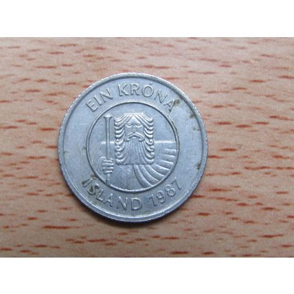 Iceland 1987 1 Krona Coin