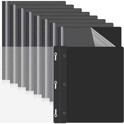 Teling 48 Pcs Clear Front Report Covers with Prongs Plastic Presentation Folders