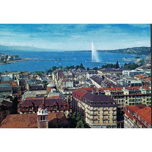 Switzerland PC 1991 - Geneve - View on the lake and city - 1200-18