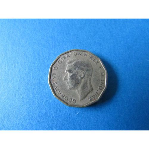 1948 GEORGE VI BRASS THREEPENCE - COIN - 1 FREE POST. B