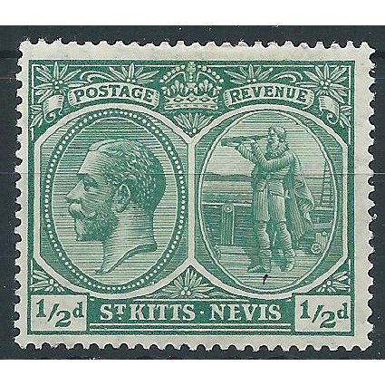 St Kitts-Nevis 1921 SG24 1/2d Blue-Green Mounted Mint . ..