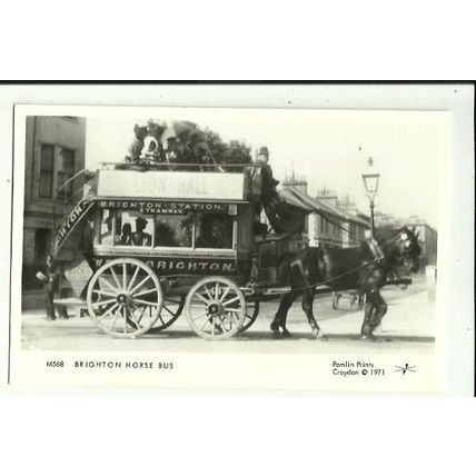 Sussex BRIGHTON Horse Bus Postcard (Pamlin M568)