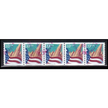 Used 3280a 33c U.S. Flag Over City Very Fine PNC 33333/5 PA4051