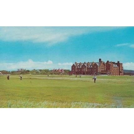 Marine Hotel Troon Golf Links Course Players On Putting Green 1970s Postcard