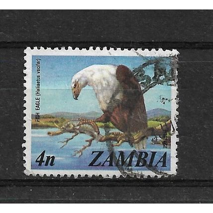 Zambia.SG229 4n African Fish Eagle.Fine Used.Dec22b