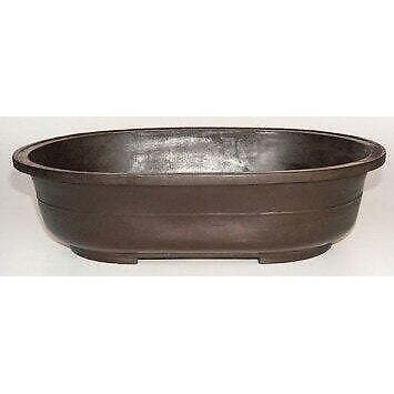 "Brown Mica Bonsai Pot - Oval16.75"" x 11.75"" x 4.0""OD15.25"" x 10.25"" x 3...