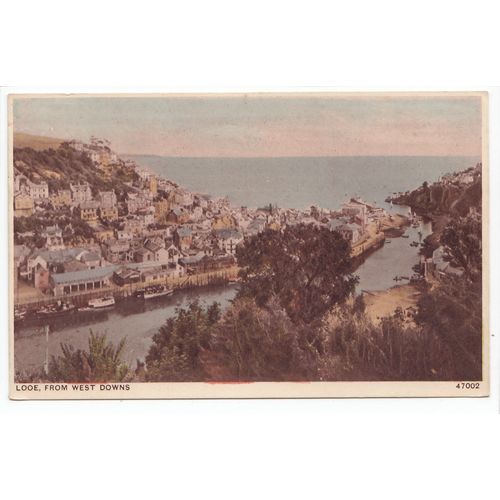 Looe from West Downs Cornwall Postcard 47002