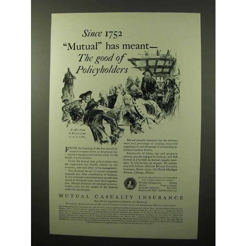 1930 Mutual Casualty Insurance Ad - Good Policyholders