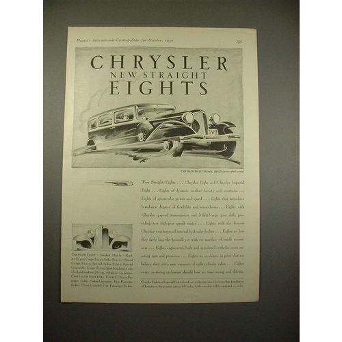 1930 Chrysler Eight Sedan Car Ad!