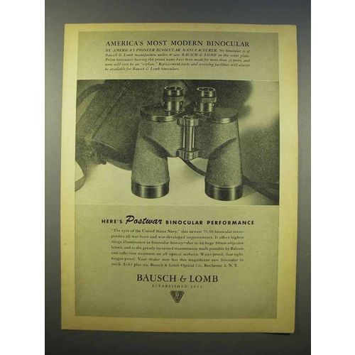 1946 Bausch & Lomb Binocular Ad - America's Most Modern