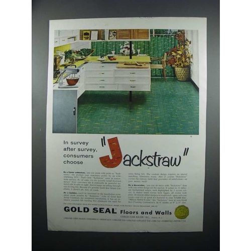 1954 Congoleum-Nairn Gold Seal Jackstraw Linoleum Ad