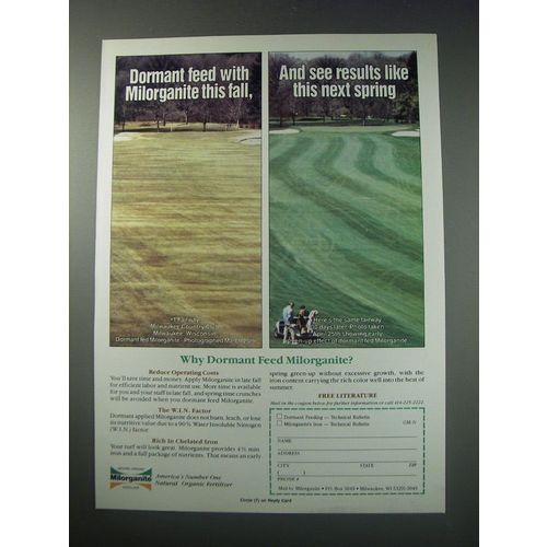 1991 Milorganite Fertilizer Ad - Dormant feed with Milorganite this fall