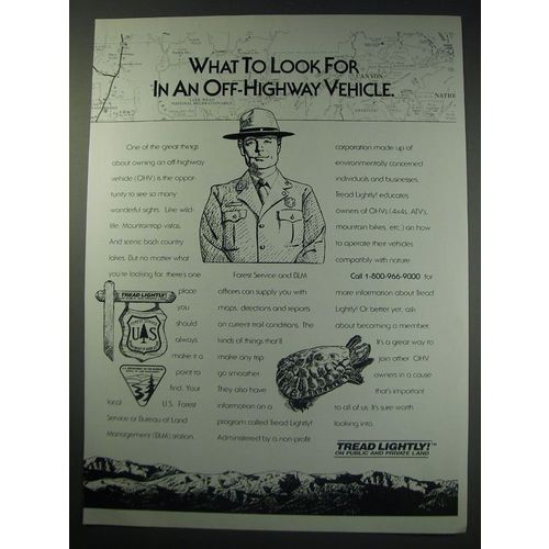 1991 U.S. Forest Service Ad - What to look for in an off-highway vehicle