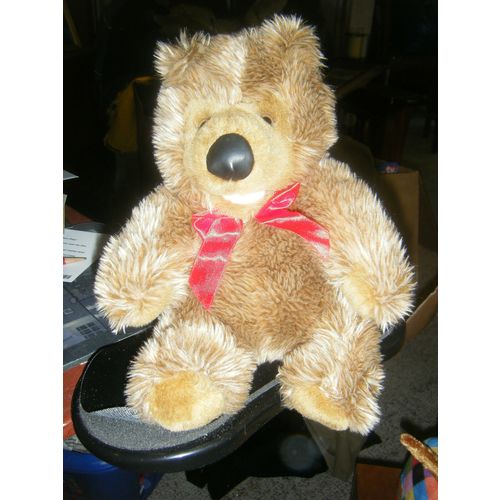 Adorable Brown Furry Plush Bear Stuffed Animal Toy