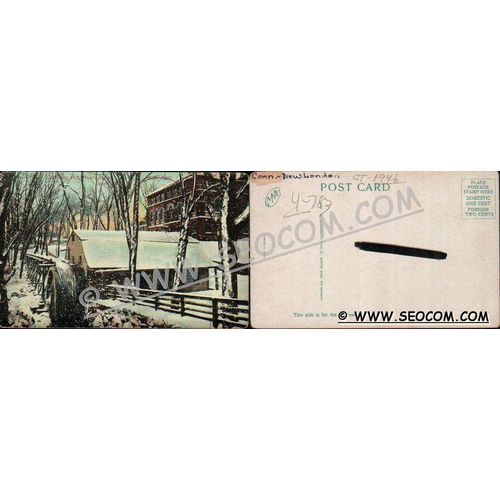 CT New London Postcard Old Town Mill Built 1650 ct_box4~1946