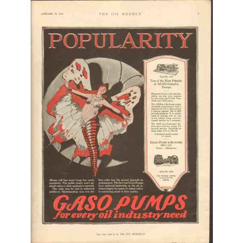 GASO PUMP BURNER MFG COMPANY 1928 Popularity oil industry vintage ad