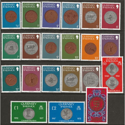 Gernsey 1979-83 Coins Definitive Set of 21 Unmounted Mint