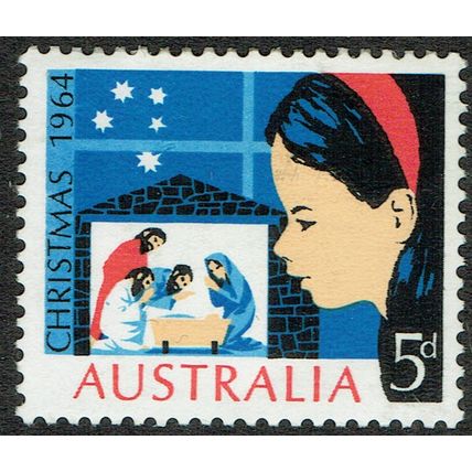 Australia 1964 Christmas 5d Red Blue Buff and Black SG372 MM
