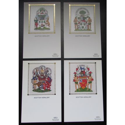 BENHAM PCM - SCOTTISH HERALDRY SILK POSTCARD SET 1987