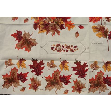 Autumn Foliage Leaves Applique Fabric Panel Material VIP Cranston 1990's