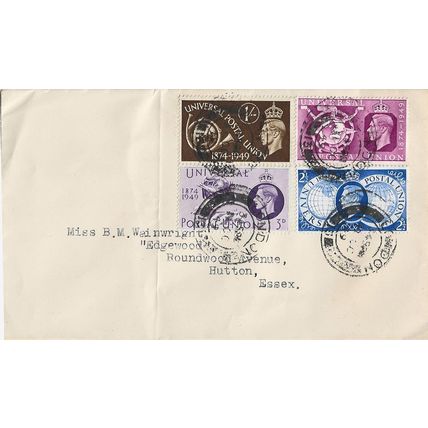 GB 1949 UPU full set FDC London pm