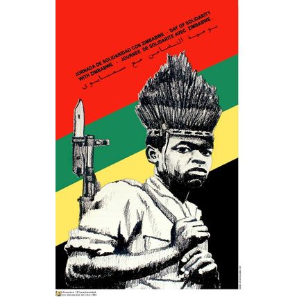 Political POSTER.Set of 5.Zimbabwe Solidarity Propaganda.Africa.Anti-Apartheid