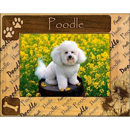 Poodle Laser Engraved Wood Picture Frame (5 x 7)