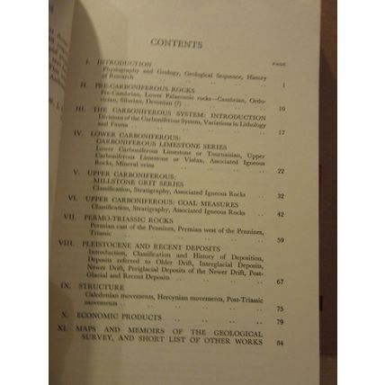 geology, THE PENNINES AND ADJACENT AREAS, ENGLAND 1954 handbook by HMSO p/b