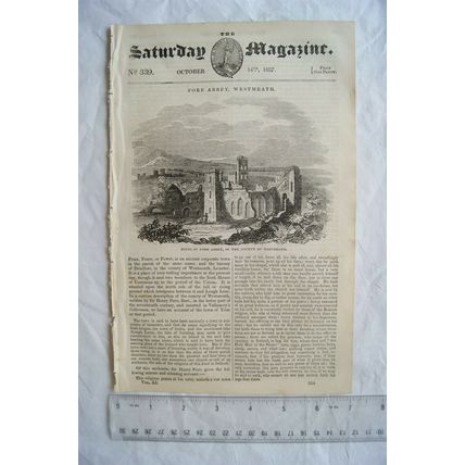 1837 The Saturday Magazine No. 339 Westmeath, bible, lightening, somnambulism &c