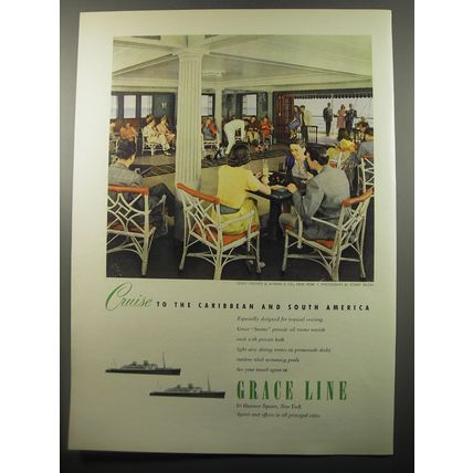 1950 Grace Line Cruise Ad - Cruise Clothes B. Altman & Co, New York