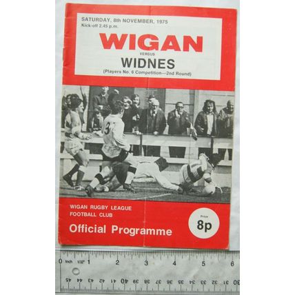 1975 programme Wigan v. Widnes, Players No. 6 Competition 2nd Round