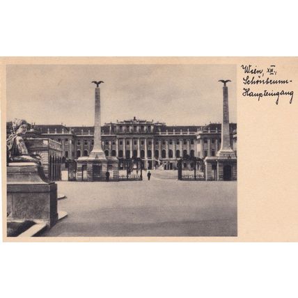 Wien Schonbrunn Haupteingang Austria Vintage Postcard