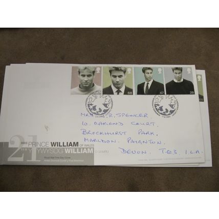 2003 GB FDC Cover - Prince William 21st Birthday -Welsh Dragon fr (hand written)