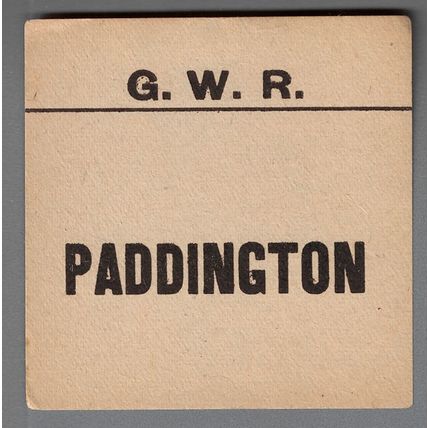 GREAT WESTERN RAILWAY LUGGAGE LABEL - PADDINGTON (Caps)