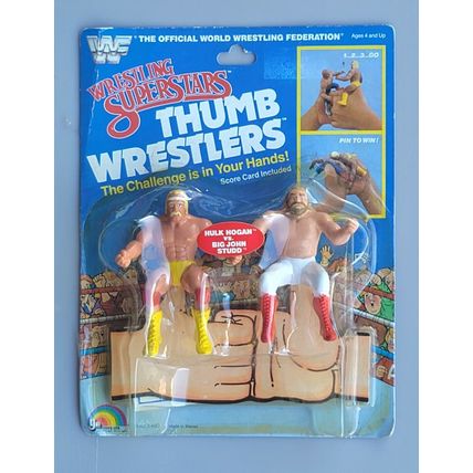 wwf ljn wrestling superstars thumb wrestlers john studd vs hulk hogan figures