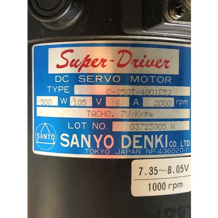 NEW SANYO DENKI C-250T-4001 E52 SUPER-DRIVER DC MOTOR,2000RPM,6A,105V,500w,TG